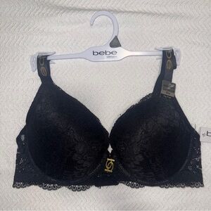 NWT Bebe Elegant Black Lace Bra size 38D